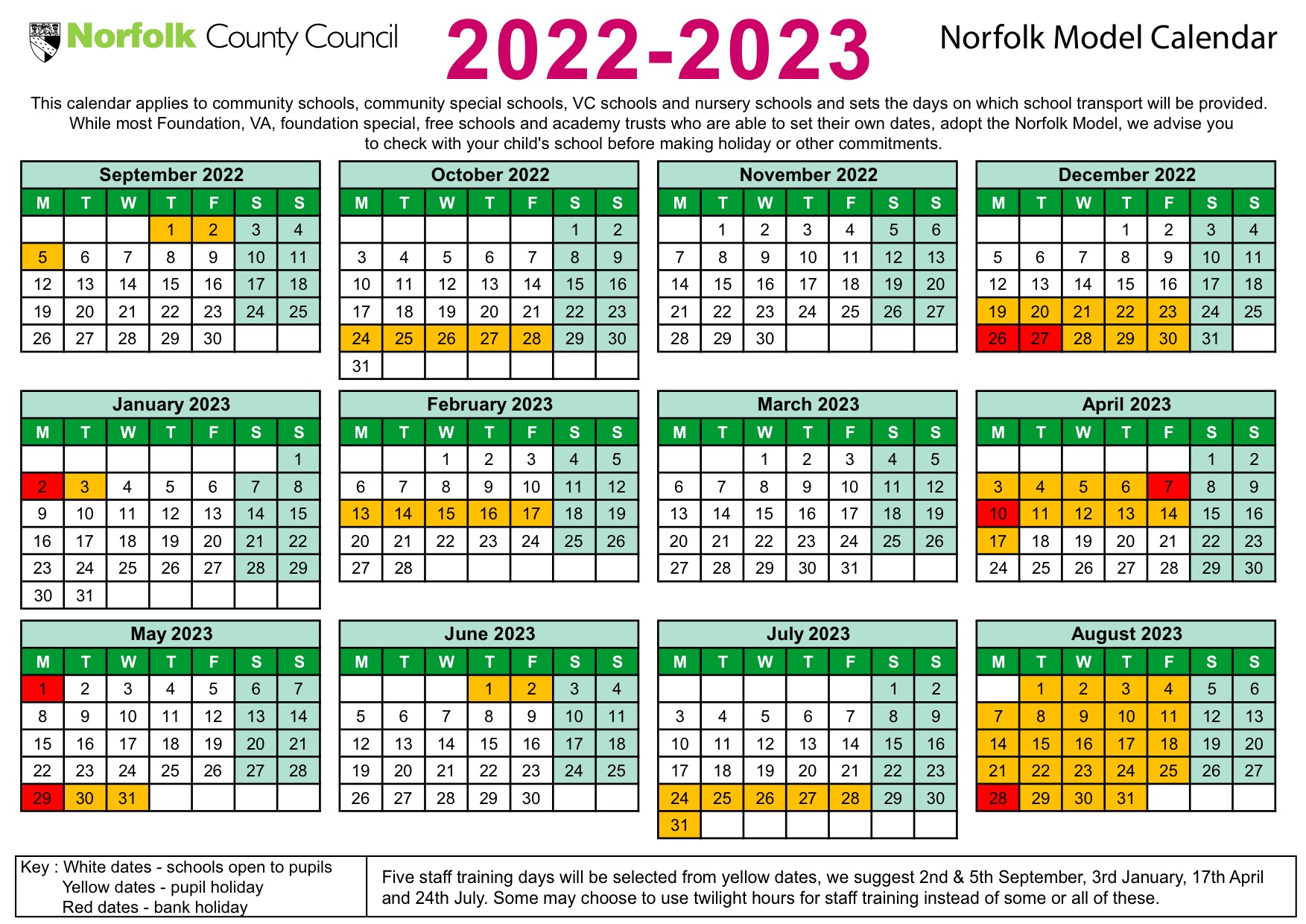 Term Date Calendar 2022-23. 